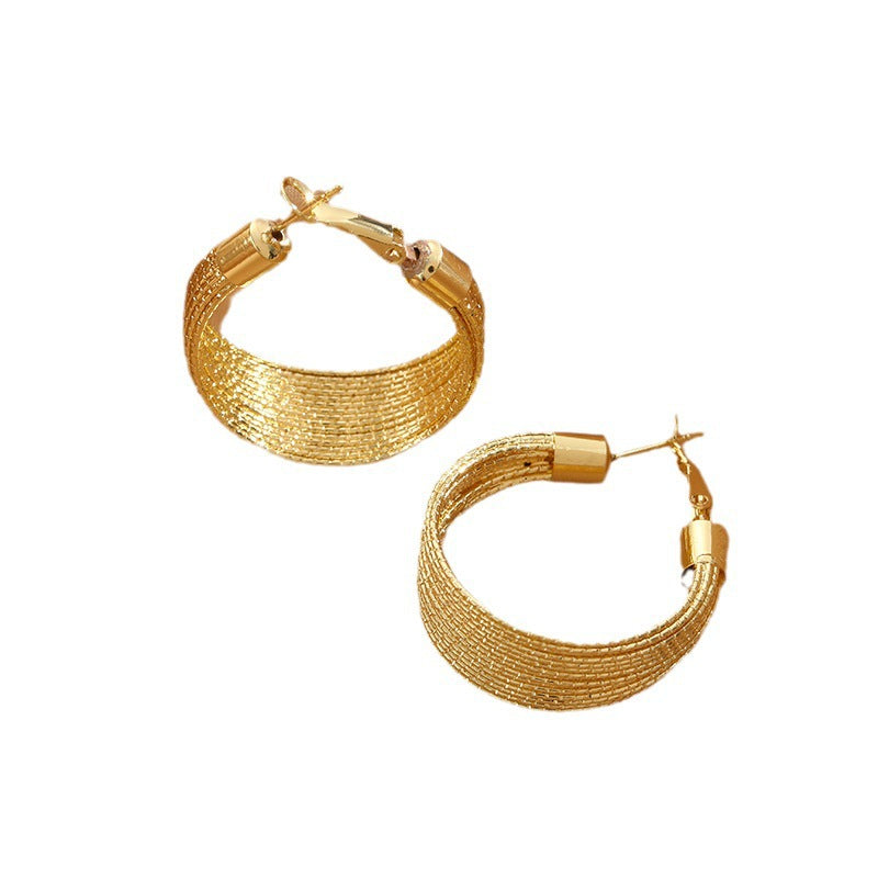 Wholesale  Exaggerated Gold Earrings Multi-layer Circle Earrings