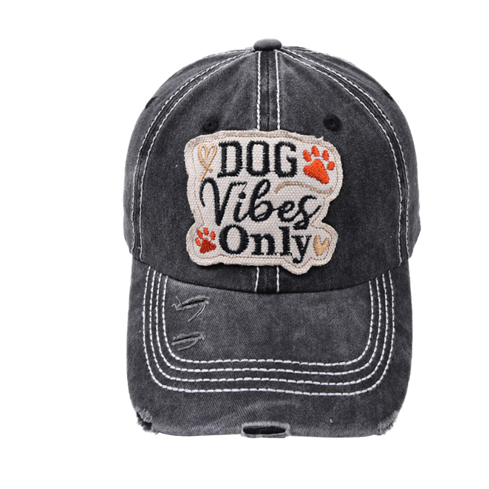 Wholesale DOG Water Wash Patch Cotton Baseball Hat ACC-HT-WenRan003