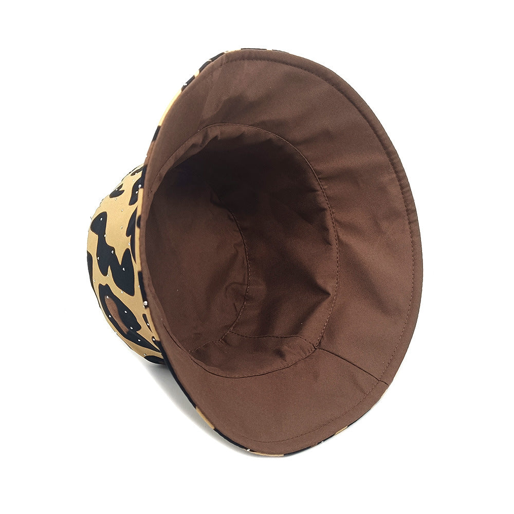 Wholesale  Leopard Print Casual Sun Hat Bucket Hat