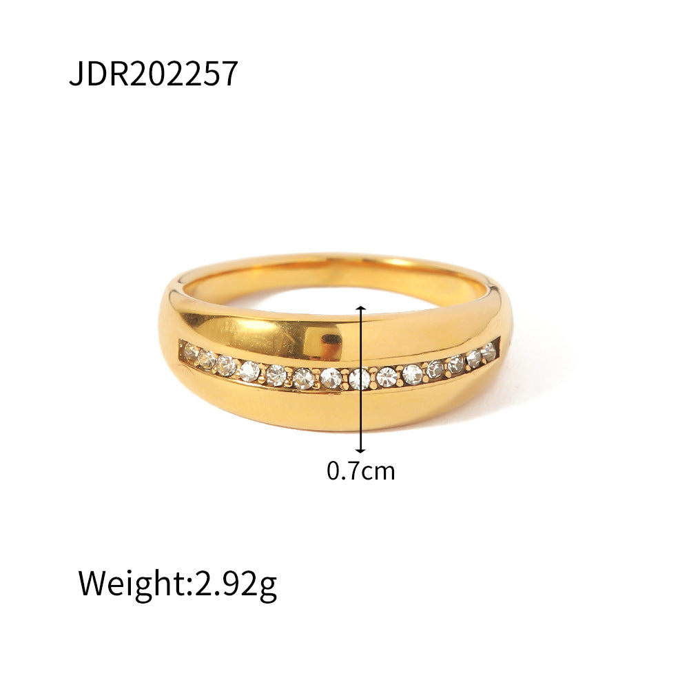 Wholesale Zircon Ring 18K Gold Plated Stainless Steel ACC-RS-Jied002