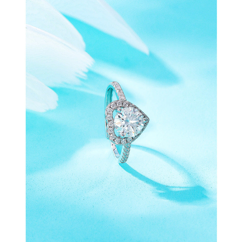 Wholesale  2 Karat moissanite diamond ring female sterling silver ring