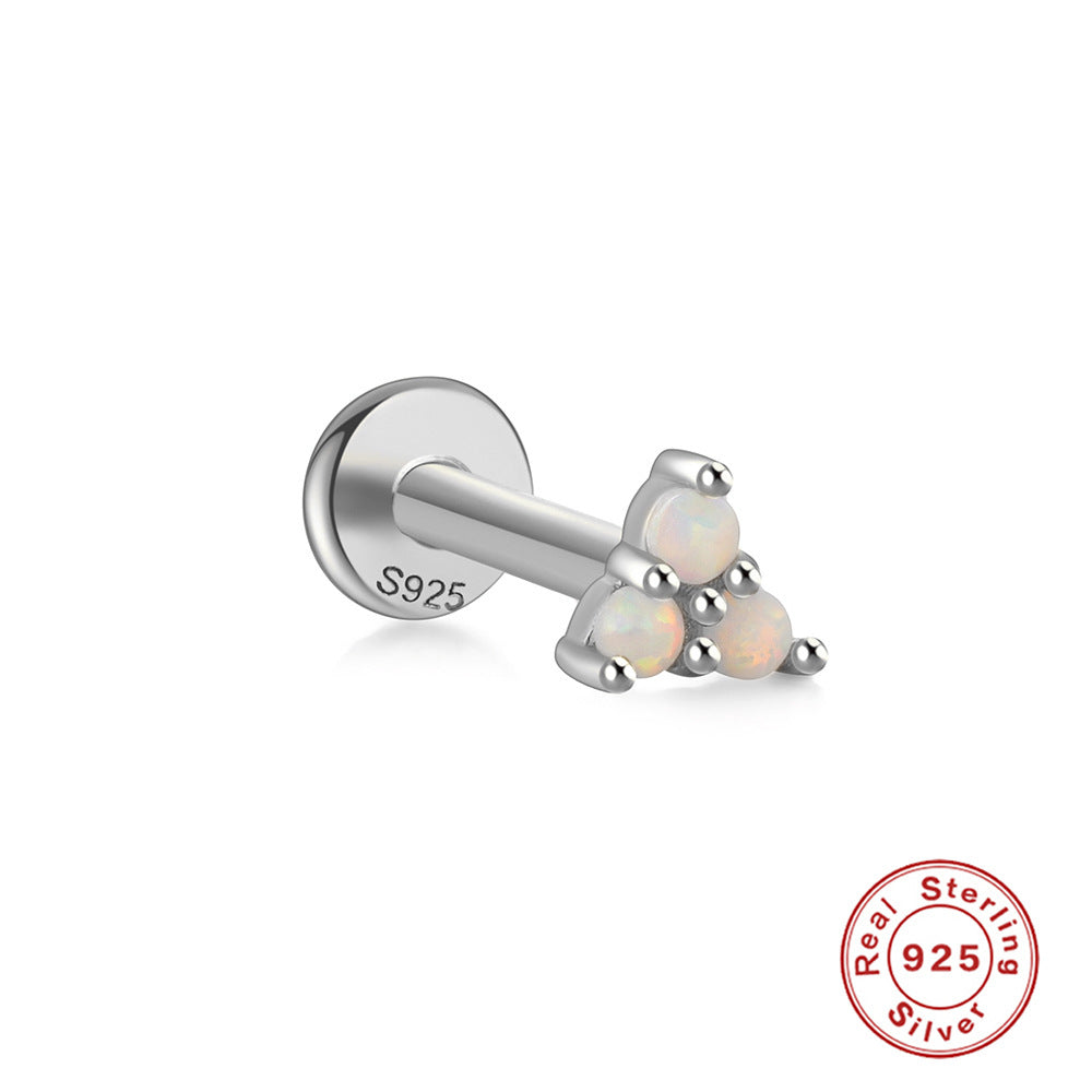 Wholesale 925 sterling silver flat head piercing thread ear bone stud earrings