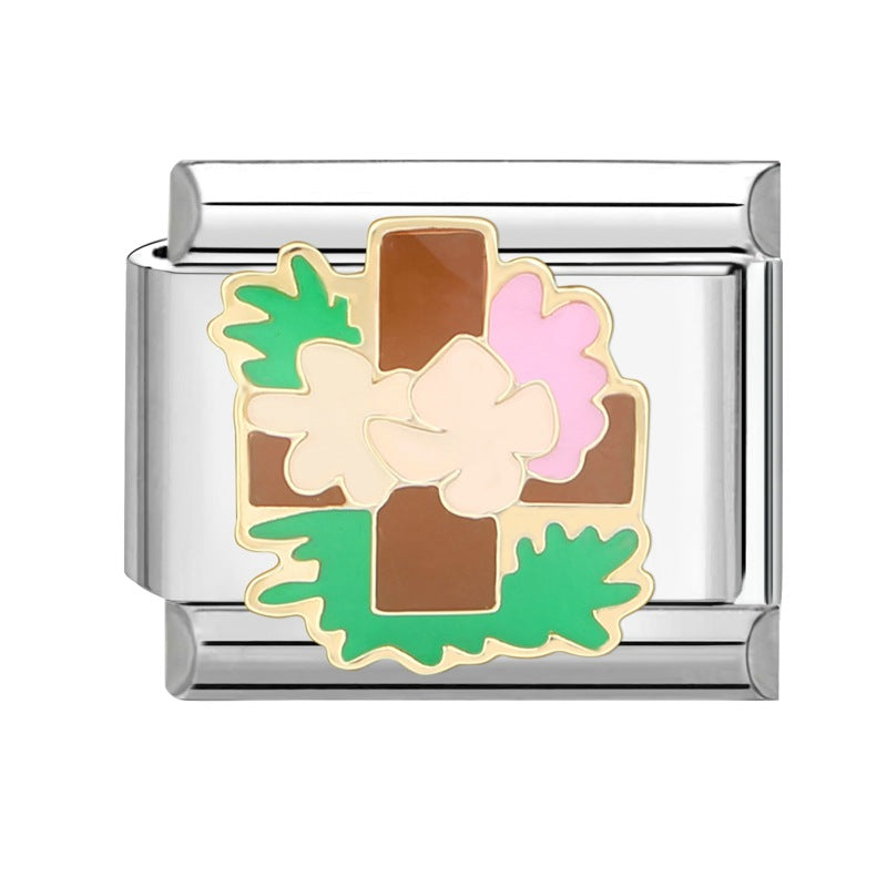 Wholesale Italian Charm Bracelet 9mm DIY Splicing Cute Cartoon Titanium Steel  Composable Bracelet