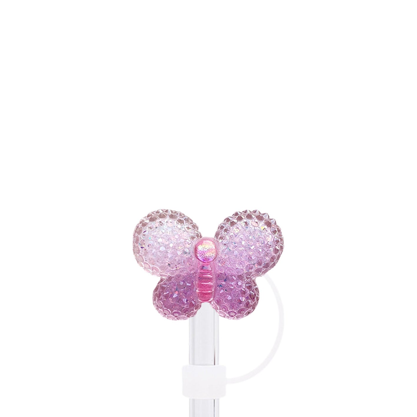 Wholesale 50pcs Glitter Sugar Strawberry Flowers Straw Cover Straw Tube Cap