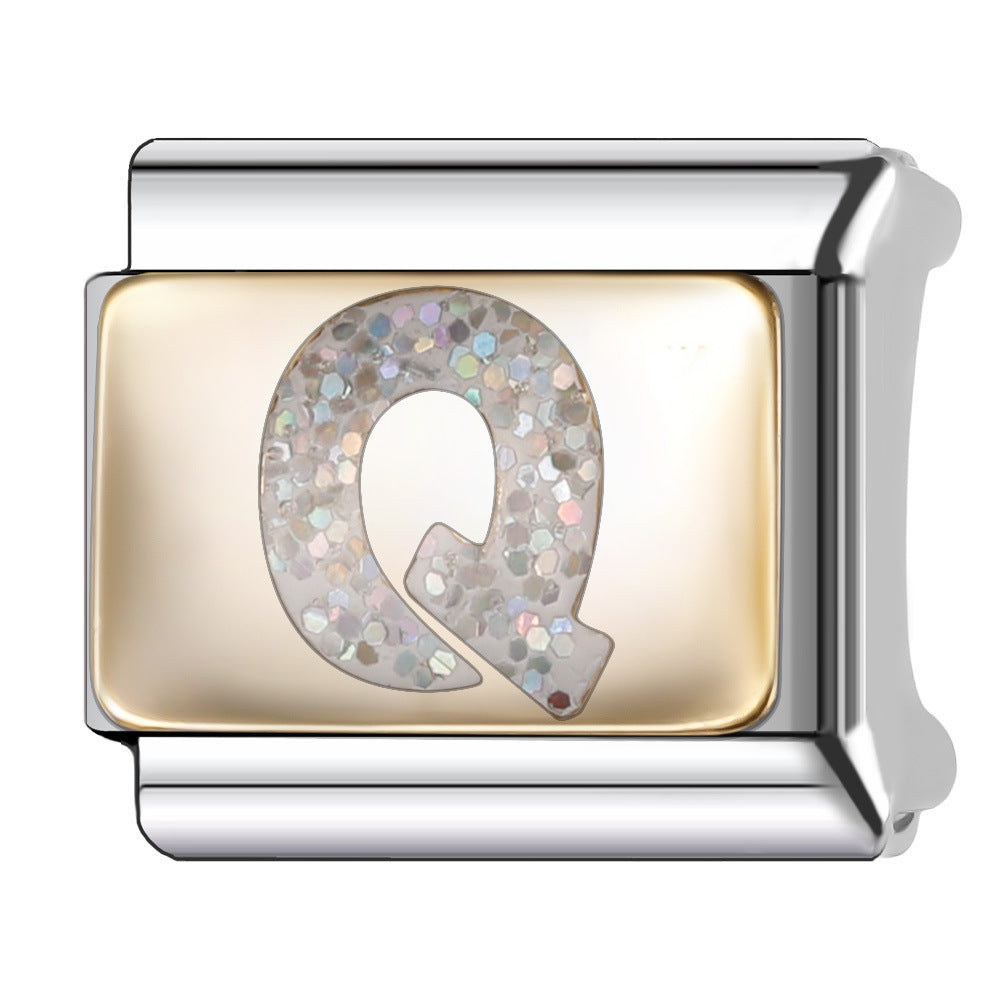 Wholesale Italian Module 9mm Oil-Dropping Gorgeous Letter Bracelet