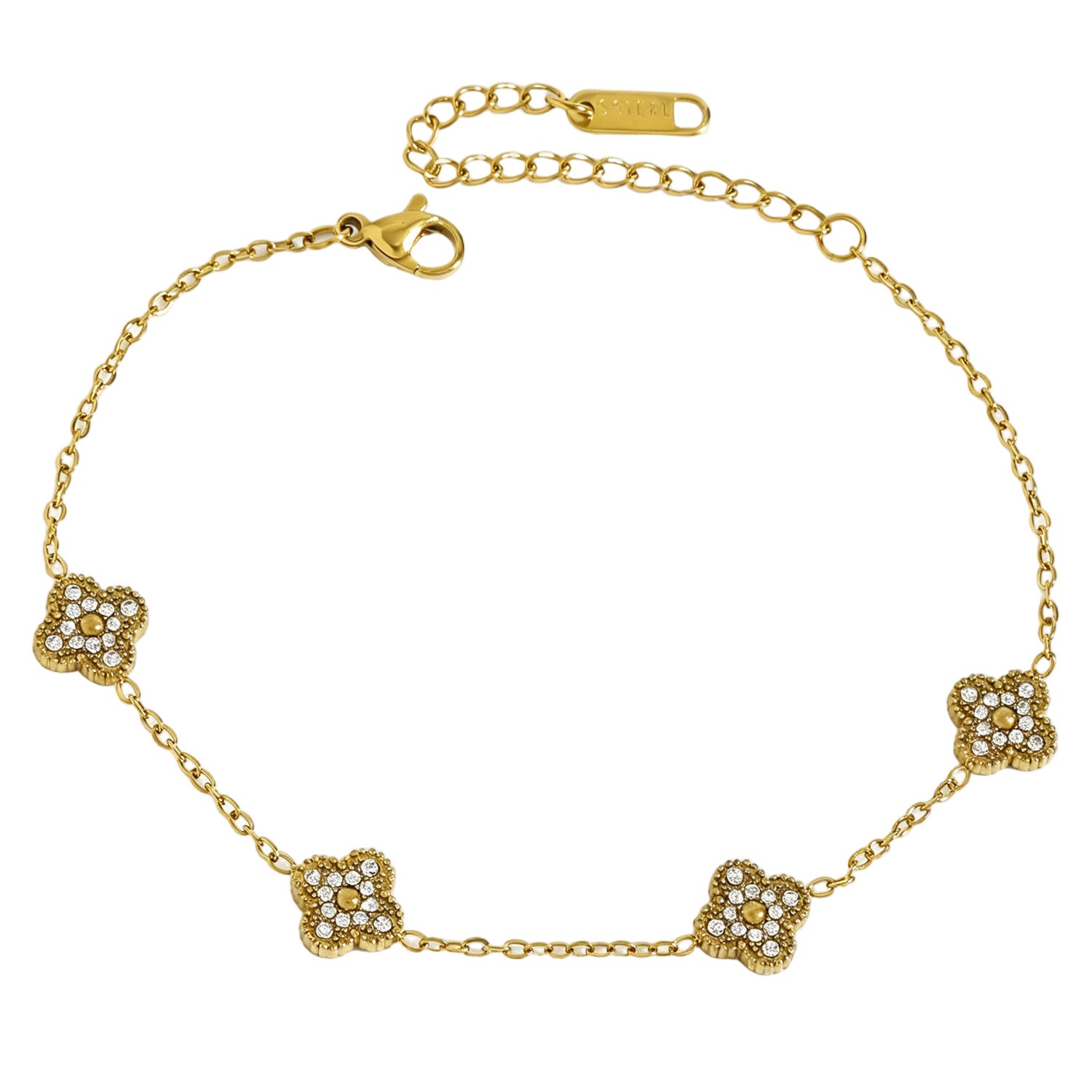 Wholesale Four Leaf Flower Anklet Stainless Steel Adjustable Women S Vacation Jewelry Accessory
