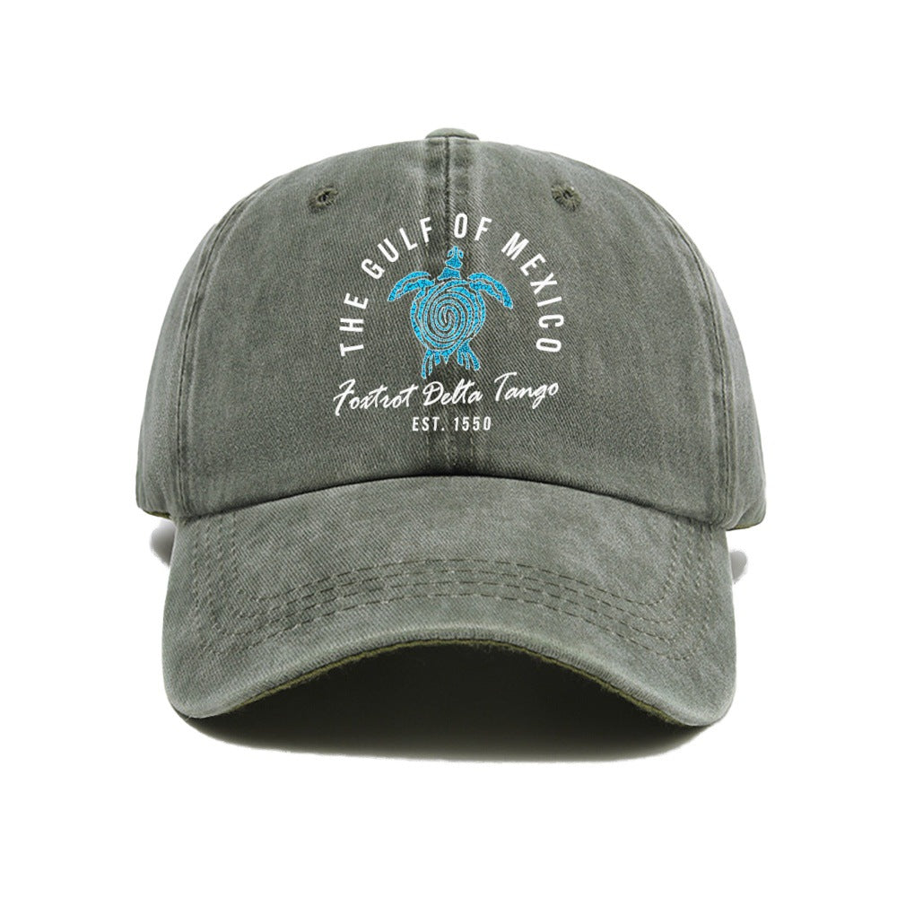 Wholesale Washed cotton printed distressed baseball cap