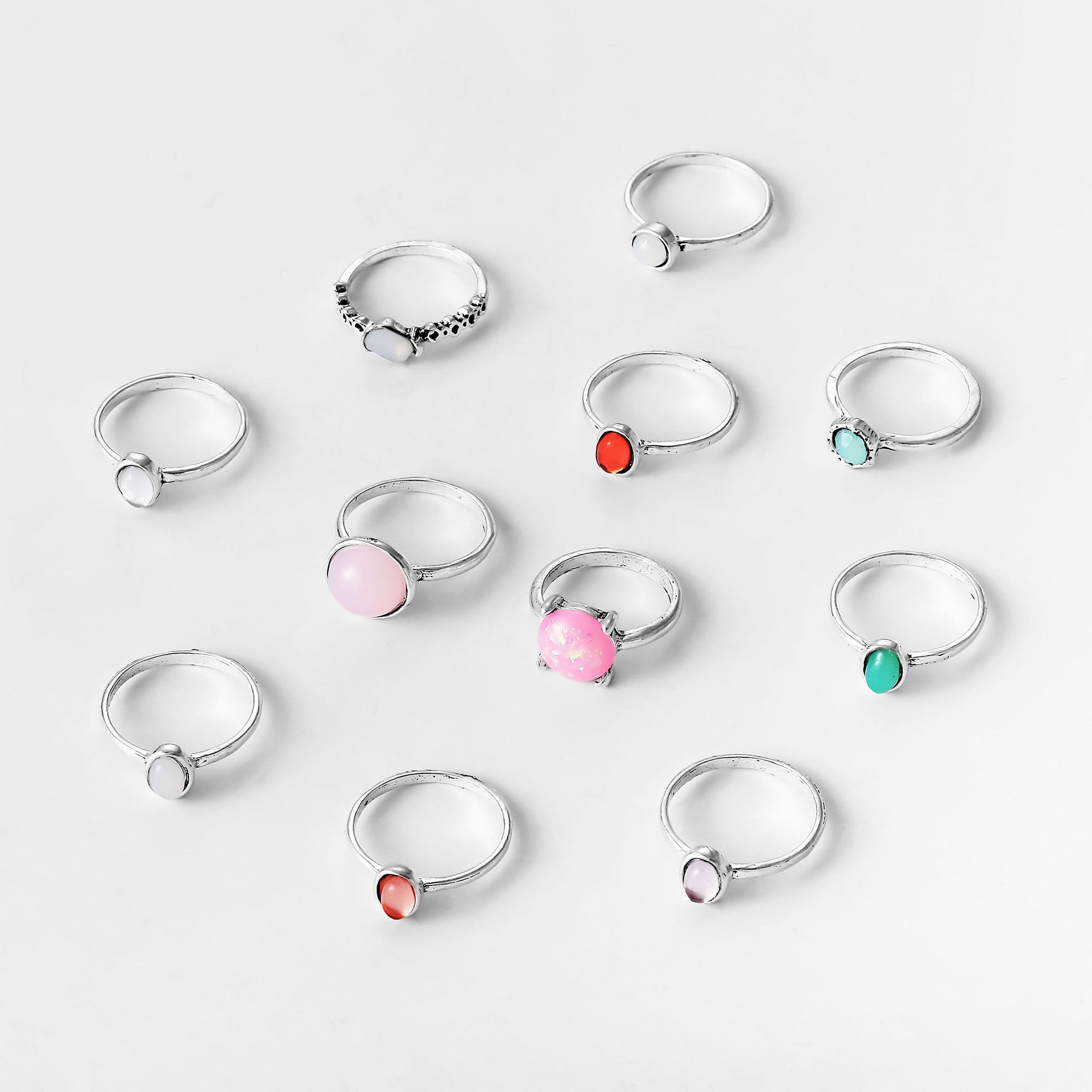 Wholesale  colorful candy color gem 11 suit ring