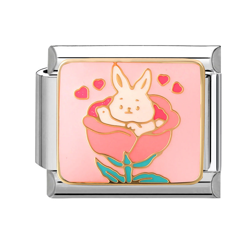 Wholesale 9mm Italian Charm Starter Bracelets DIY square Single Section Creative Stainless Steel Composable Bracelet