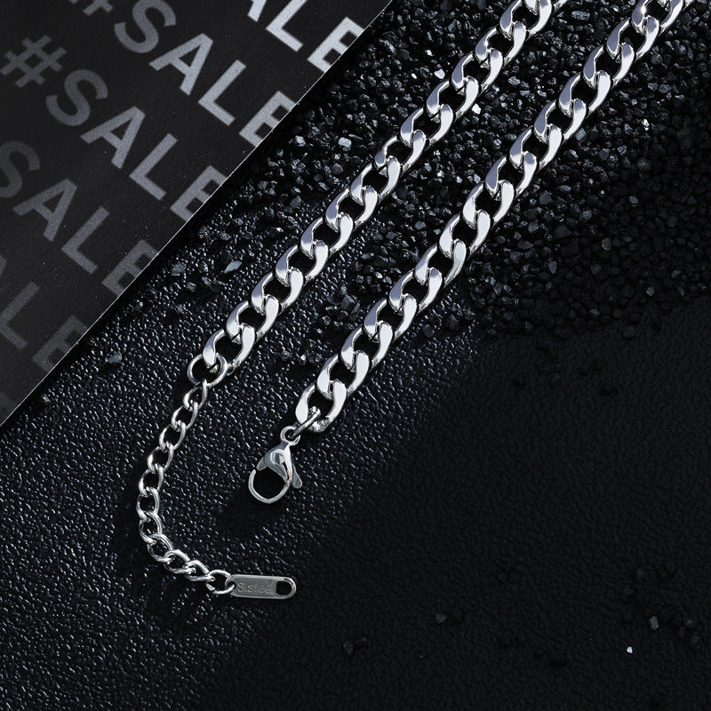 Wholesale Titanium Steel Cuban Necklace Men's Necklace Clavicle Chain ACC-NE-Meihun008