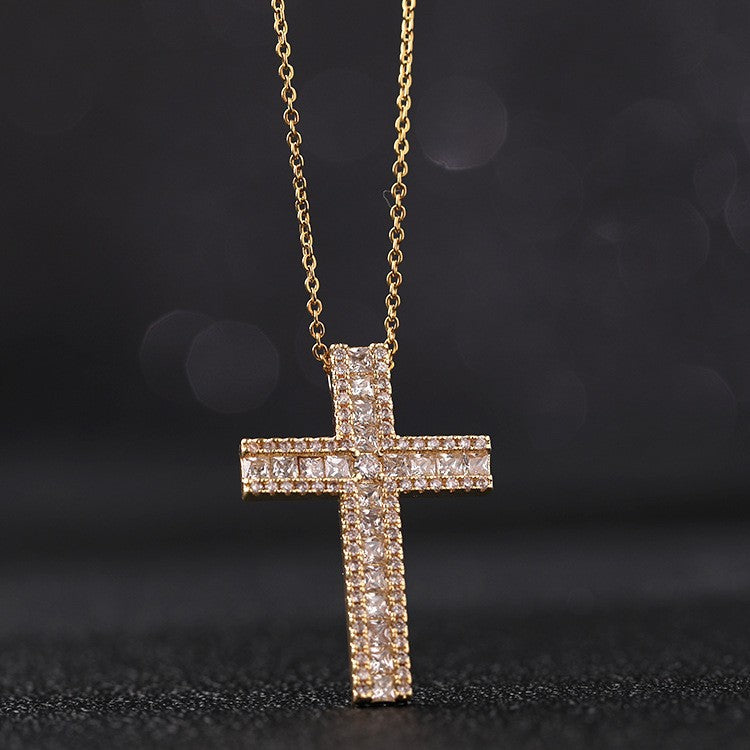Wholesale Zircon Cross Pendant Necklaces Zircon Clavicle Chain ACC-NE-SY009
