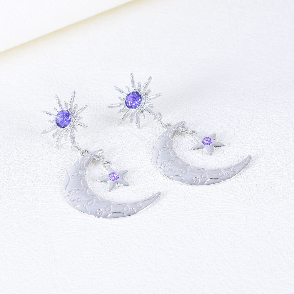 Wholesale Electroplating Star Moon Earrings ACC-ES-XingHe006