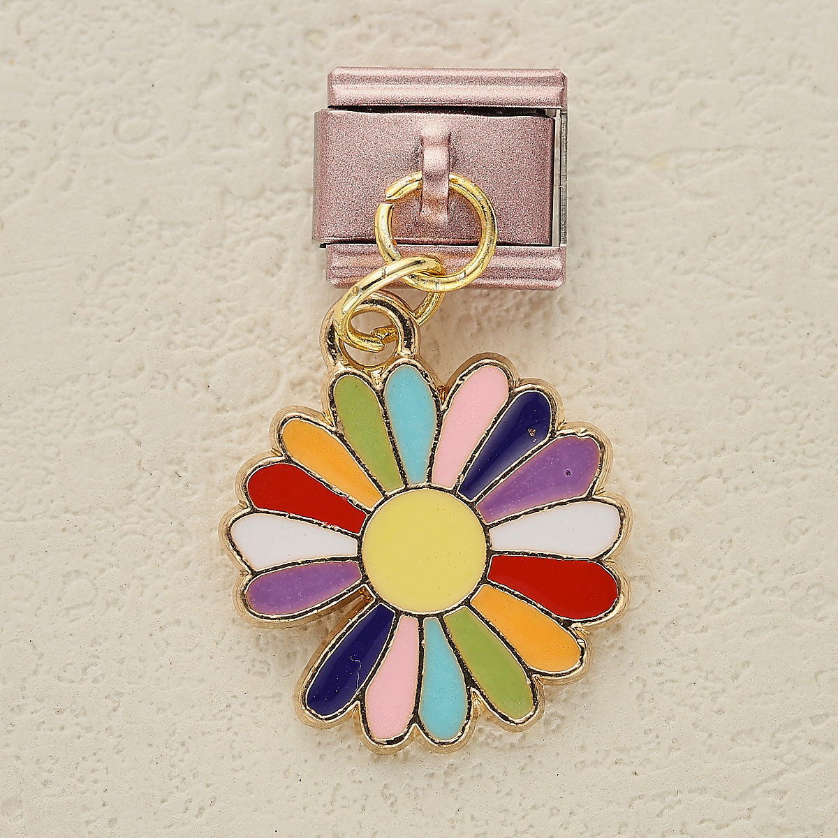 Wholesale 10pcs Italian Charm Bracelet 9mm DIY Splicing Rainbow Puppy Heart Element Pendant Stainless Steel Composable Bracelet