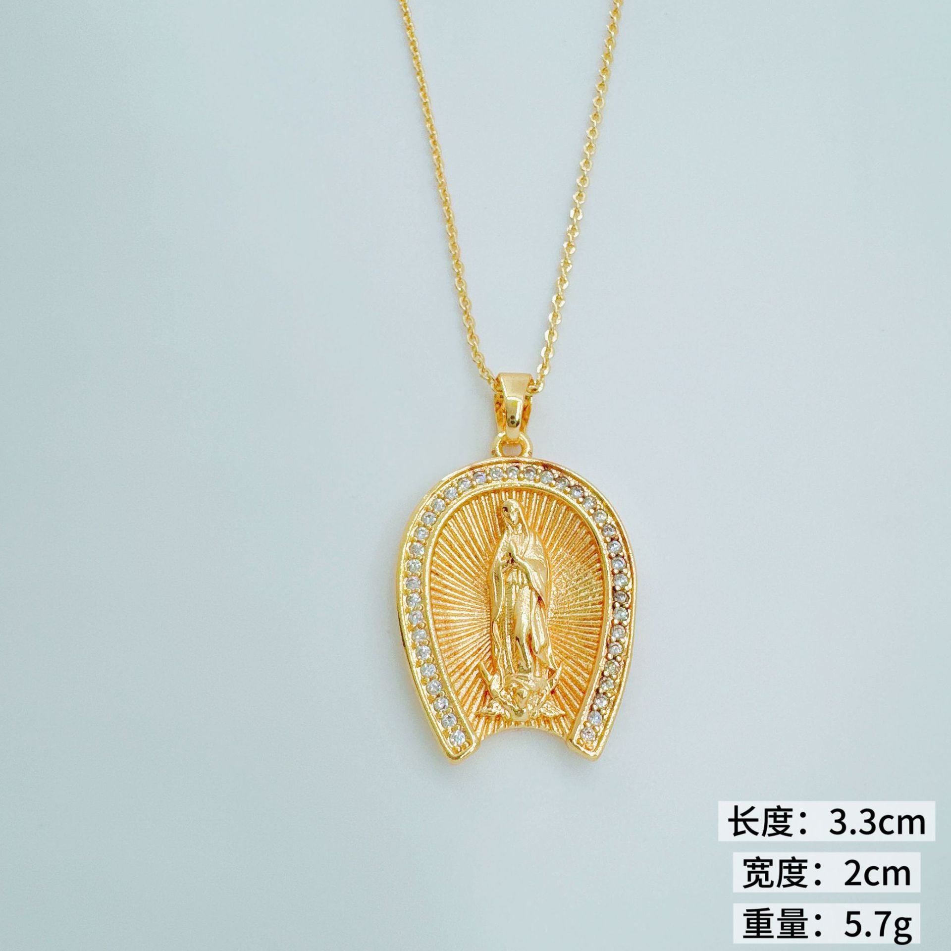 Wholesale Retro Heart Geometric Pendant Necklace Copper Gold Plated for Party Fashion Accessory