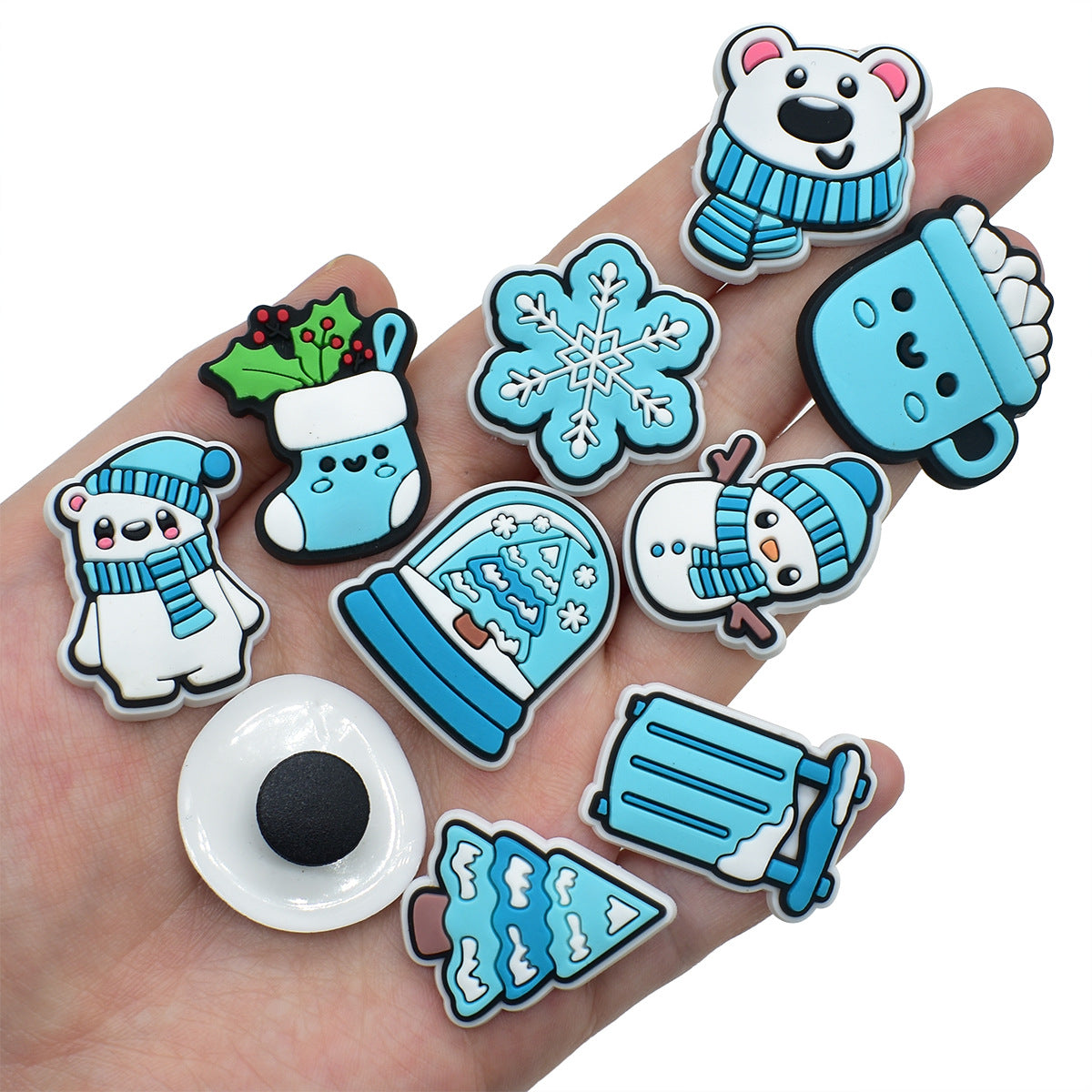 Wholesale Random 100pcs Winter PVC Soft Rubber Shoe Buckle Decoration ACC-SC-RYY058