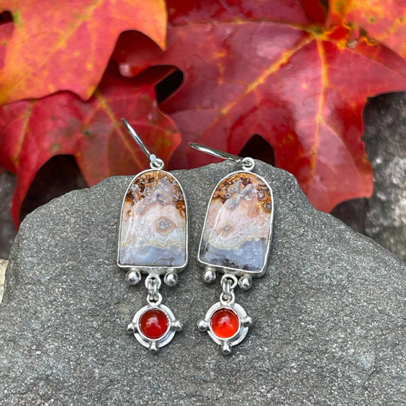 Wholesale  Diamond Ethnic Style Retro Old Earrings