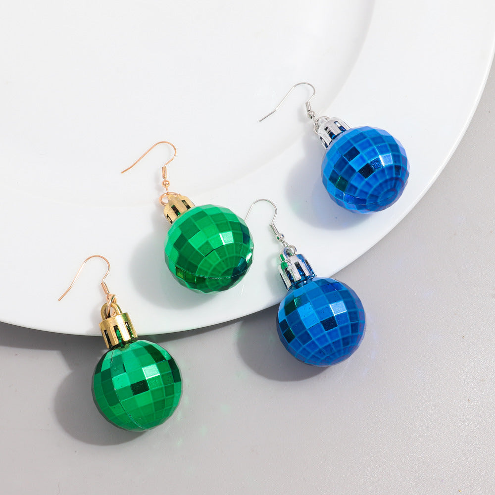 Wholesale multi-faceted reflective lantern ball earrings