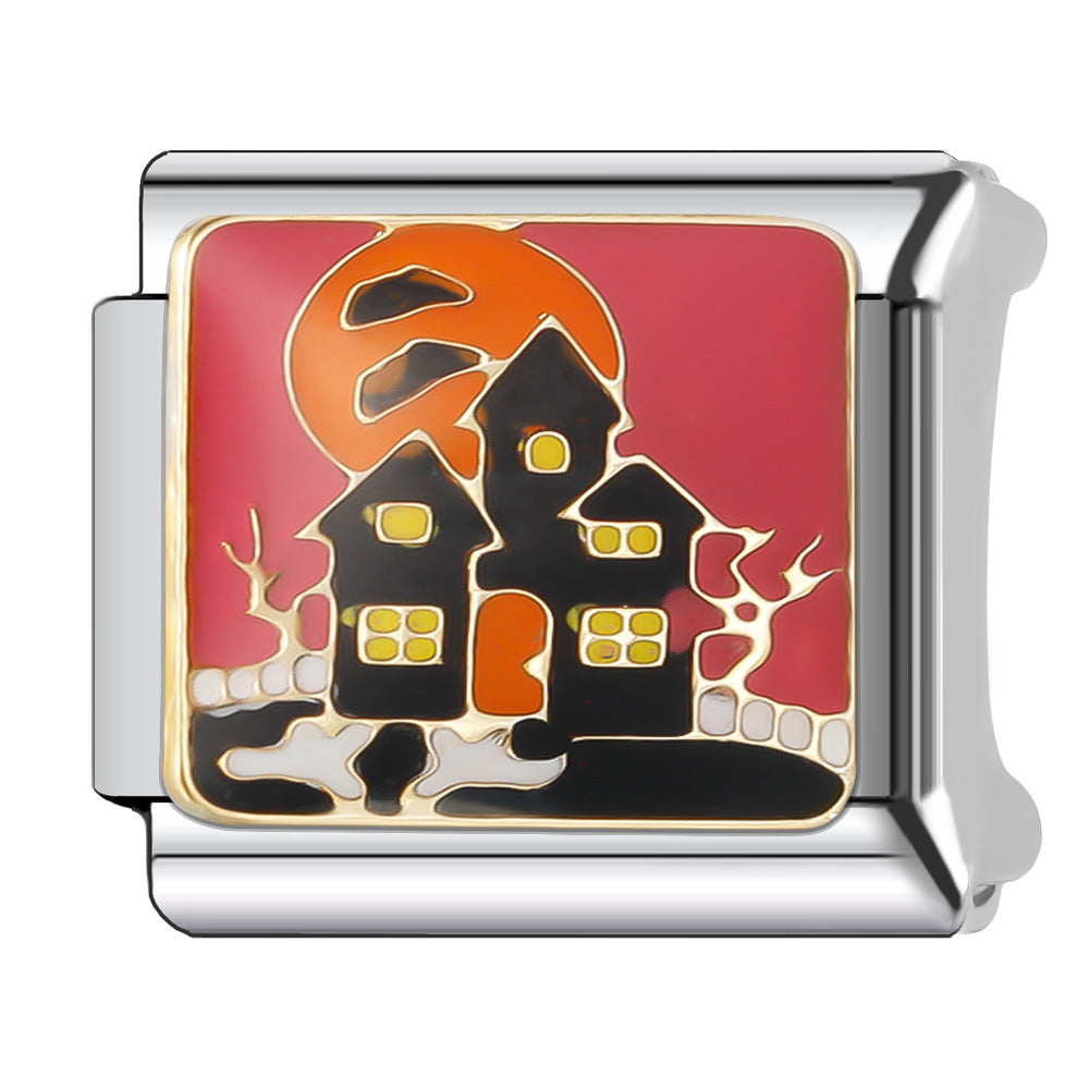 Wholesale Italian Charm Bracelet 9mm DIY Splicing Creative Pattern Stainless Steel Composable Bracelet