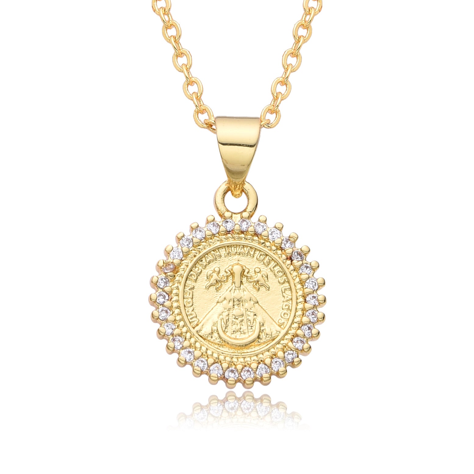 Wholesale  fashion  religious copper micro inlaid zircon pendant  necklace