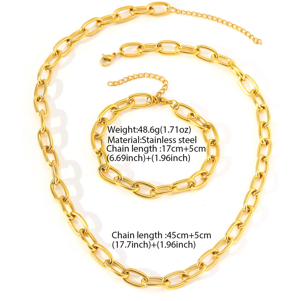 Wholesale 18K Gold Stainless Steel Wire Chain Long Bracelet Necklaces