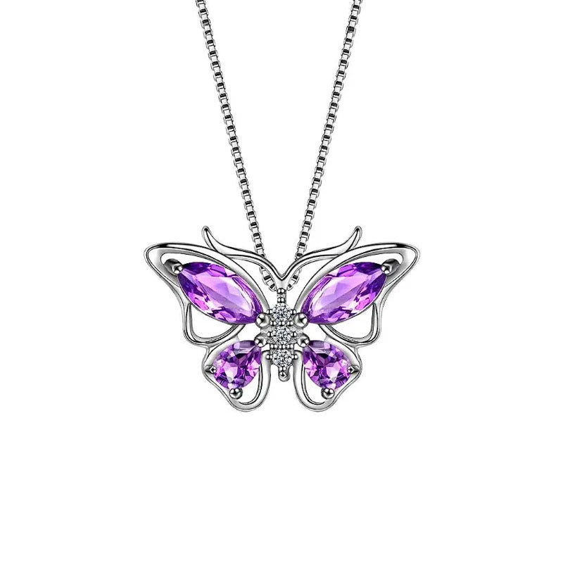 Wholesale Butterfly Rhinestone Crystal Alloy Ring Necklace Earrings ACC-NE-XunOu011