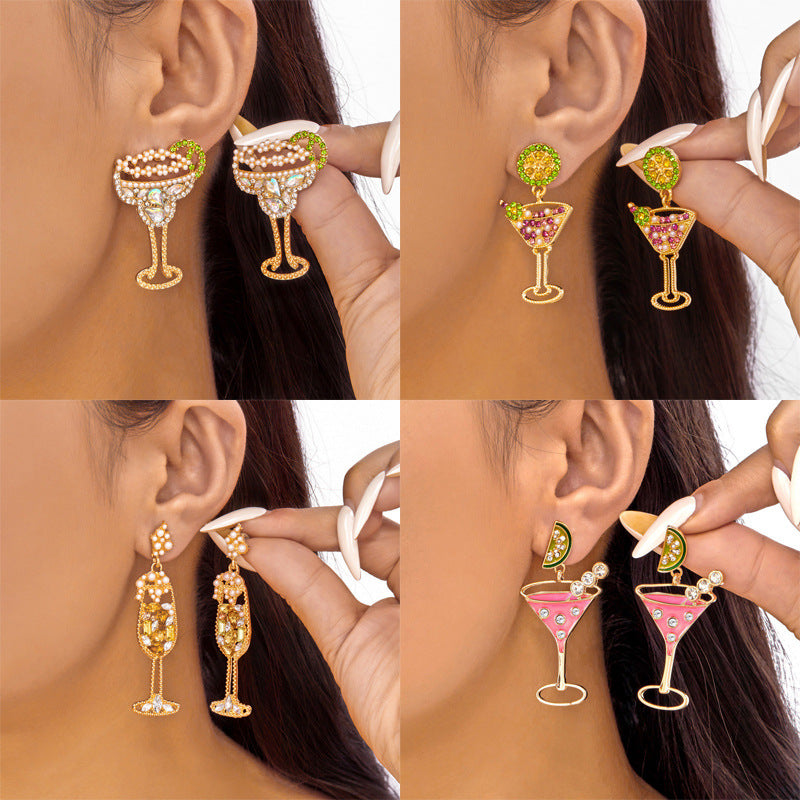 Wholesale Pearl Goblet Earrings - Electroplated Zinc Alloy Chic Jewelry Accessory for Women