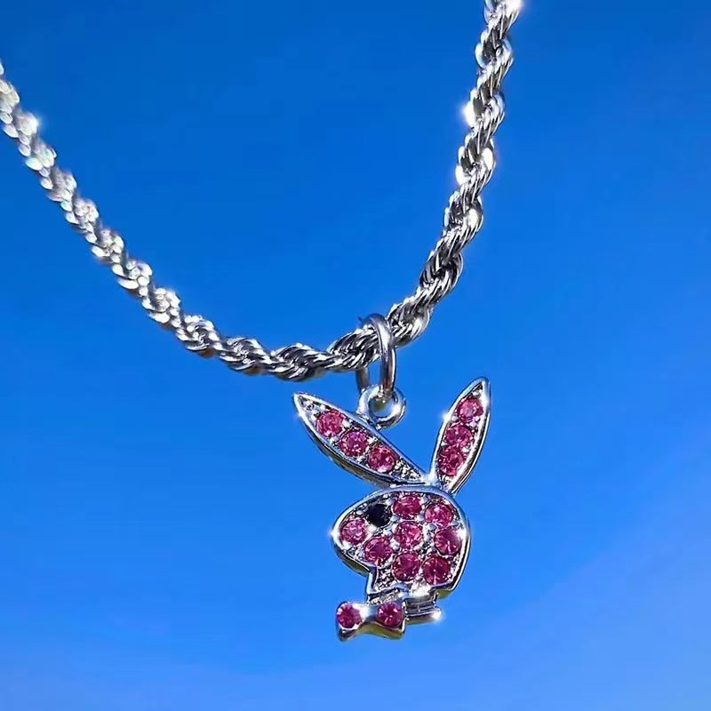Wholesale Stainless Steel Bunny Punk Earrings Necklace