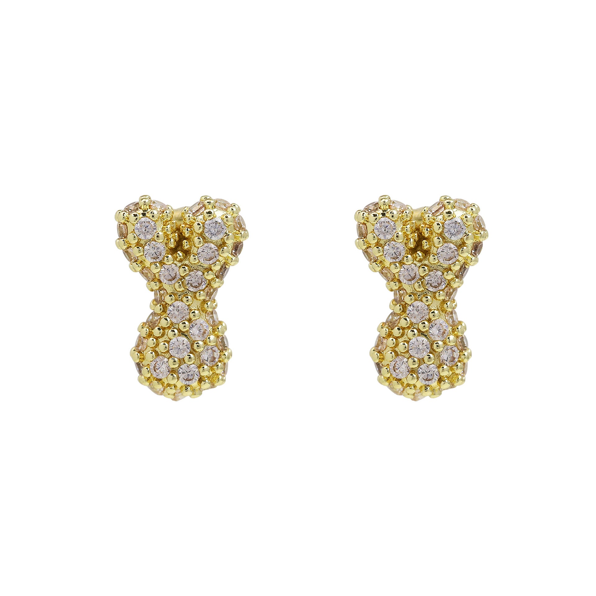 Wholesale 18k Brass Balloon Bubble Zircon small size 26 English Cute Letter Earrings
