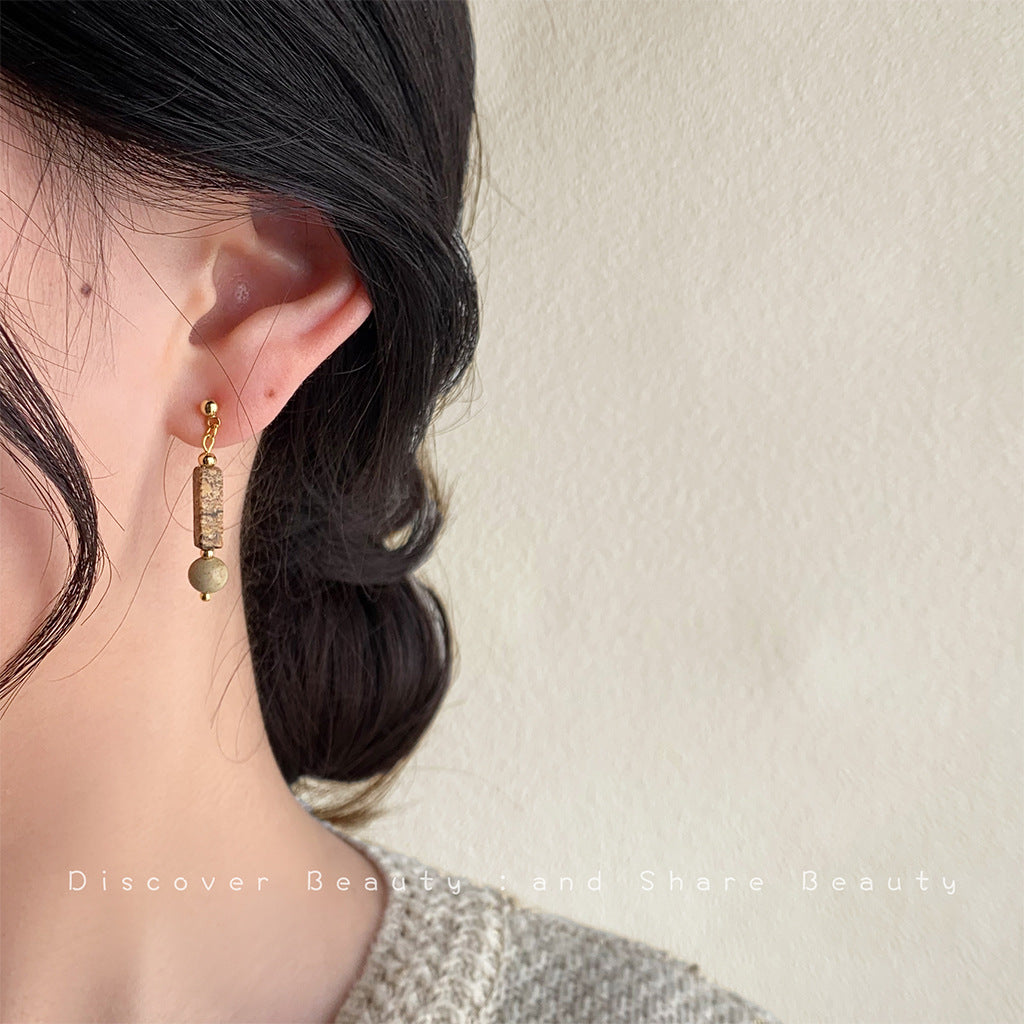 Wholesale  ethnic style natural stone beaded earrings