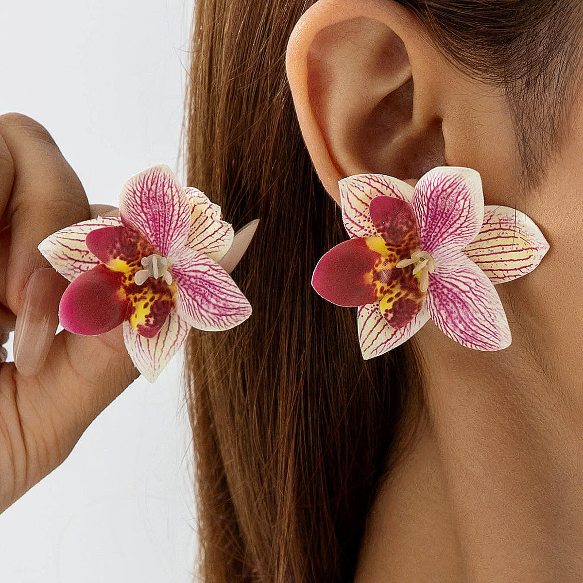 Wholesale Butterfly Orchid Flower Earrings