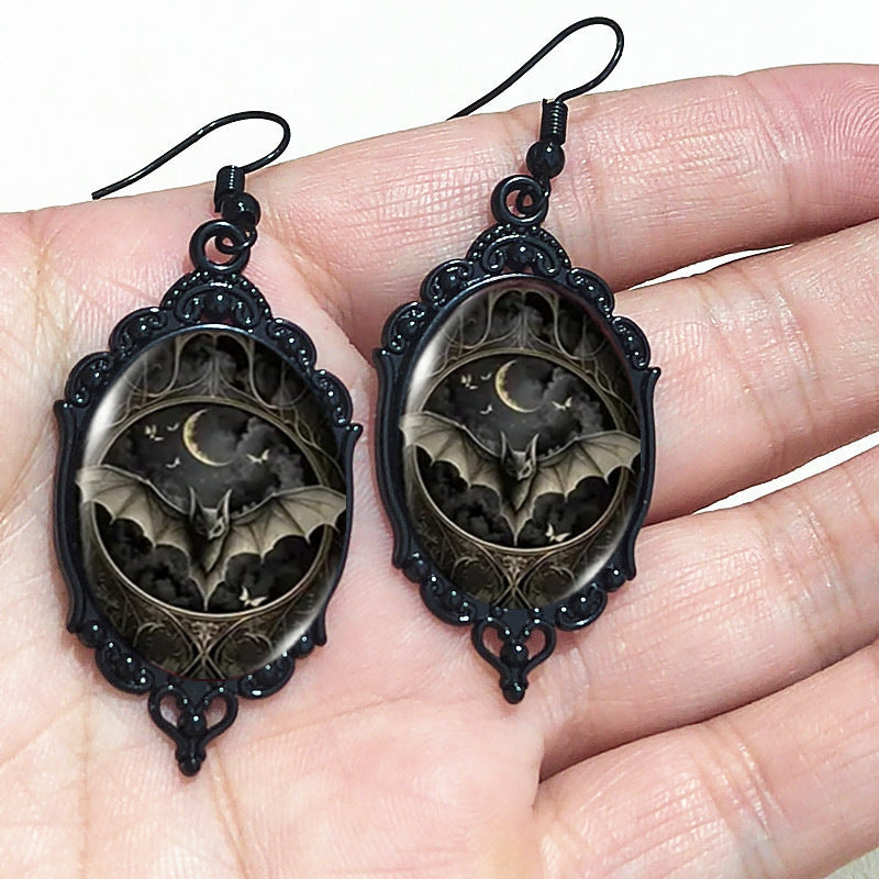 Wholesale Trendy Gothic Cross Raven Pendant Necklace and Earrings Set - Zinc Alloy Electroplated Fashion Accessory for Resale
