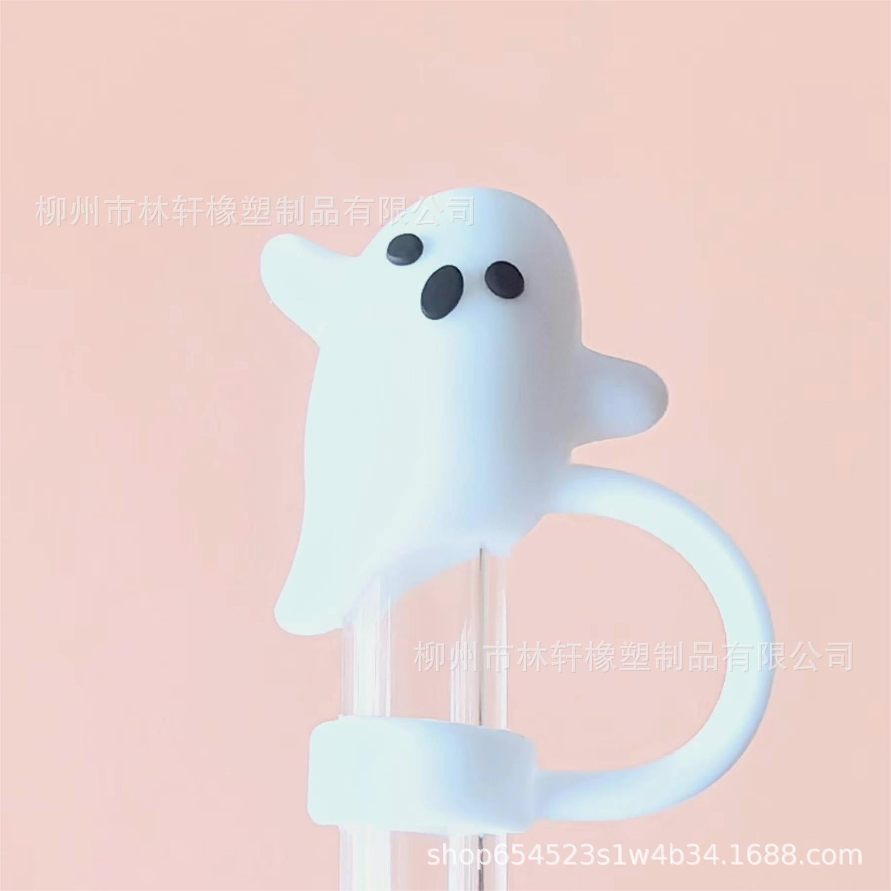 Wholesale  10mm Halloween Creative Cartoon Sports PVC Soft Straw Tube Cap