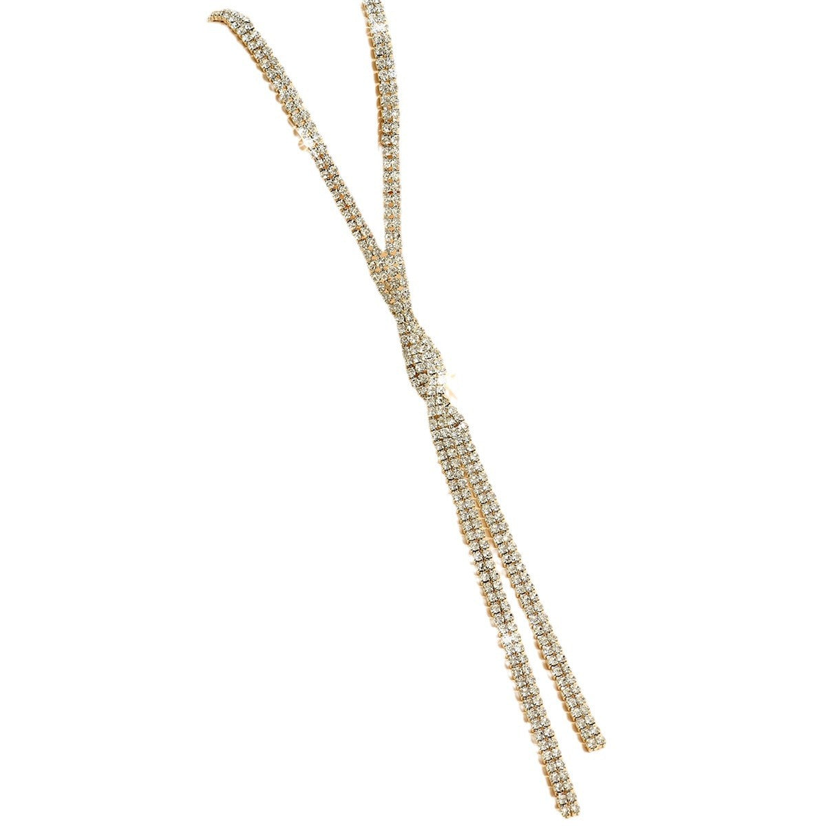 Wholesale exaggerated claw chain rhinestone tassel light luxury necklace