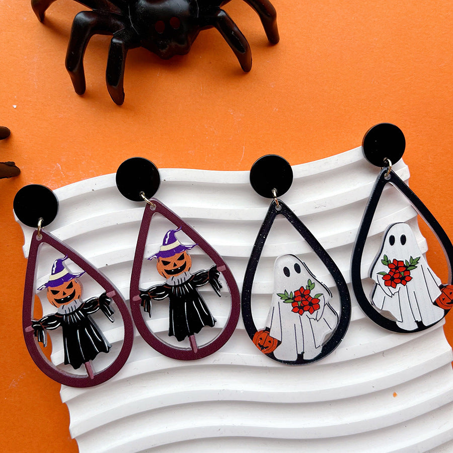 Wholesale  Acrylic pumpkin ghost earrings
