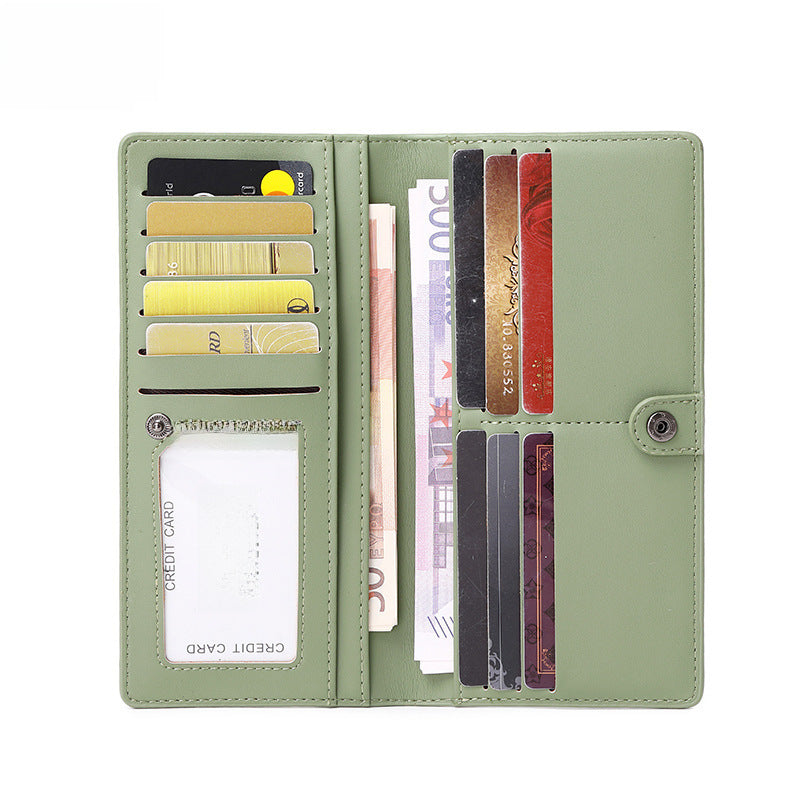 Wholesale solid color long wallet