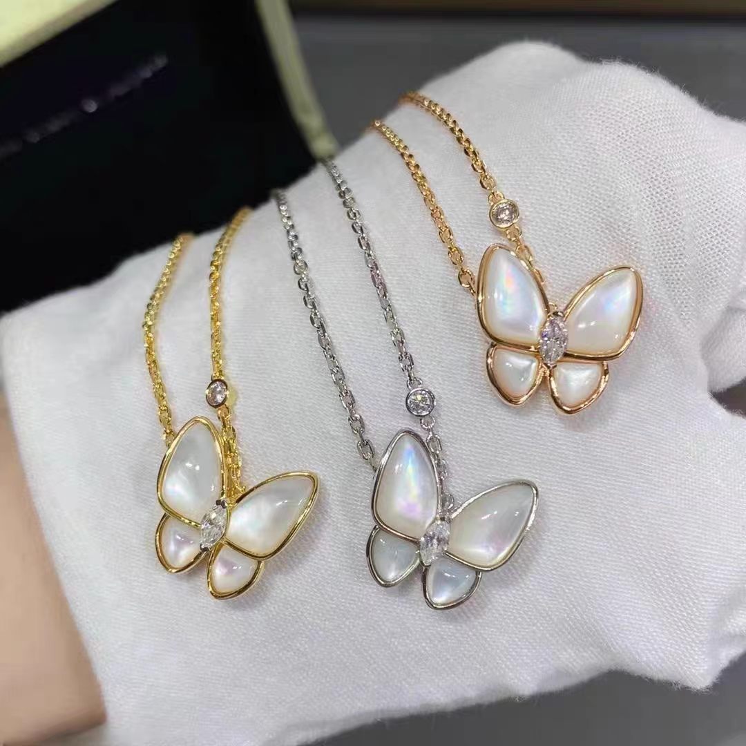 Wholesale Fashion Butterfly Necklace Copper Chain Natural Design Light Luxury Jewelry Accessory for Resale
