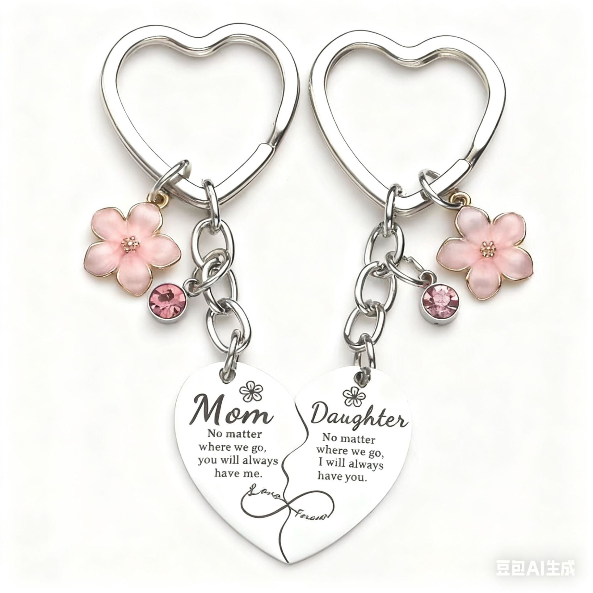 Wholesale Stainless steel heart-shaped keychain