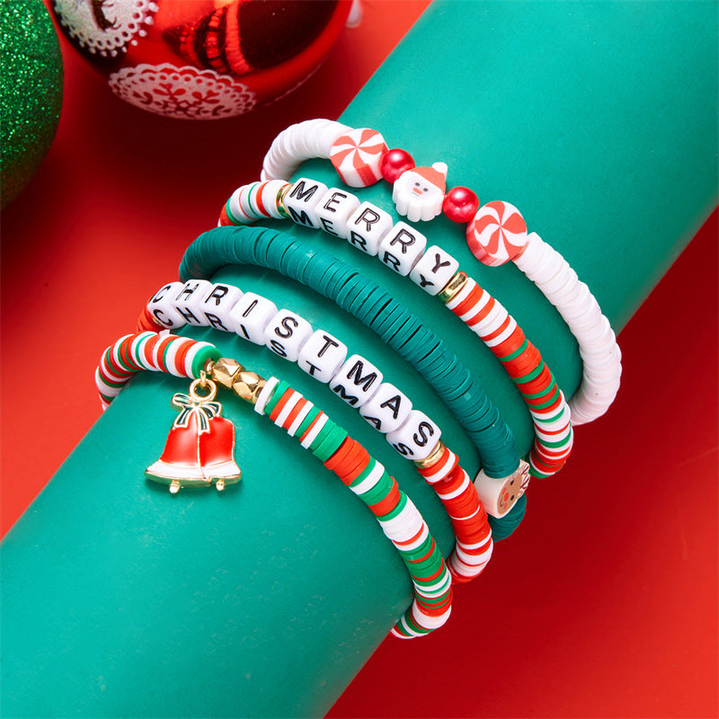 Wholesale Polymer clay beaded bracelet Christmas ornaments