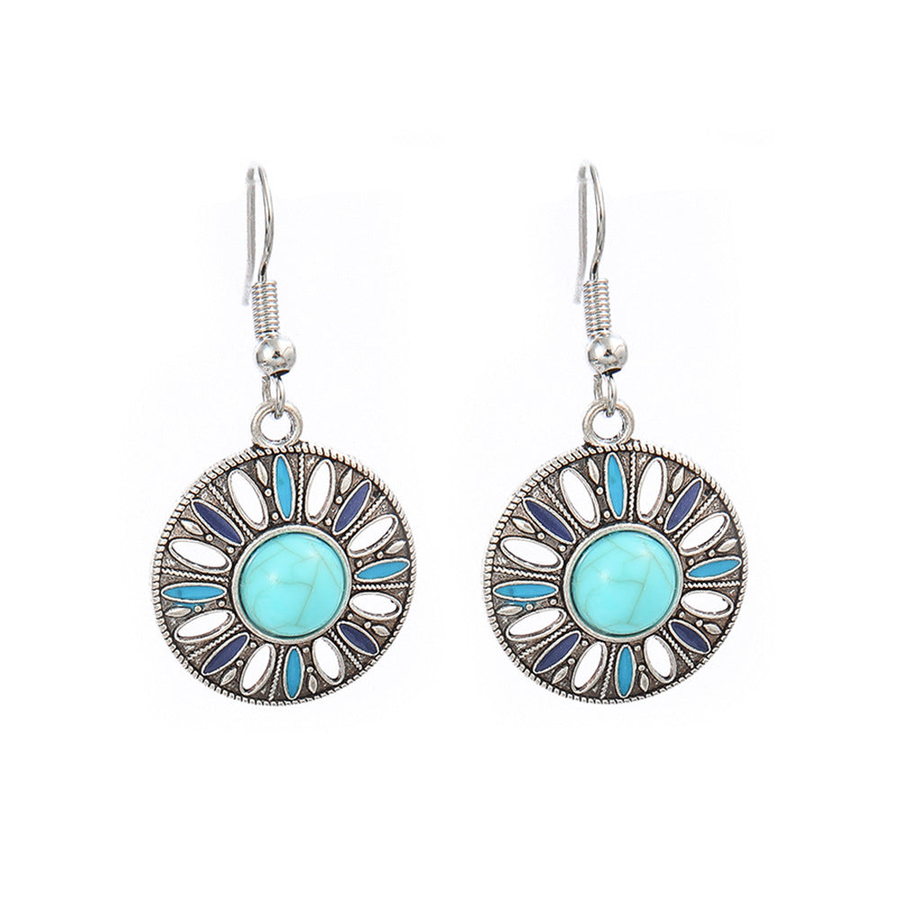 Wholesale Turquoise   Bohemian Tassel Earrings