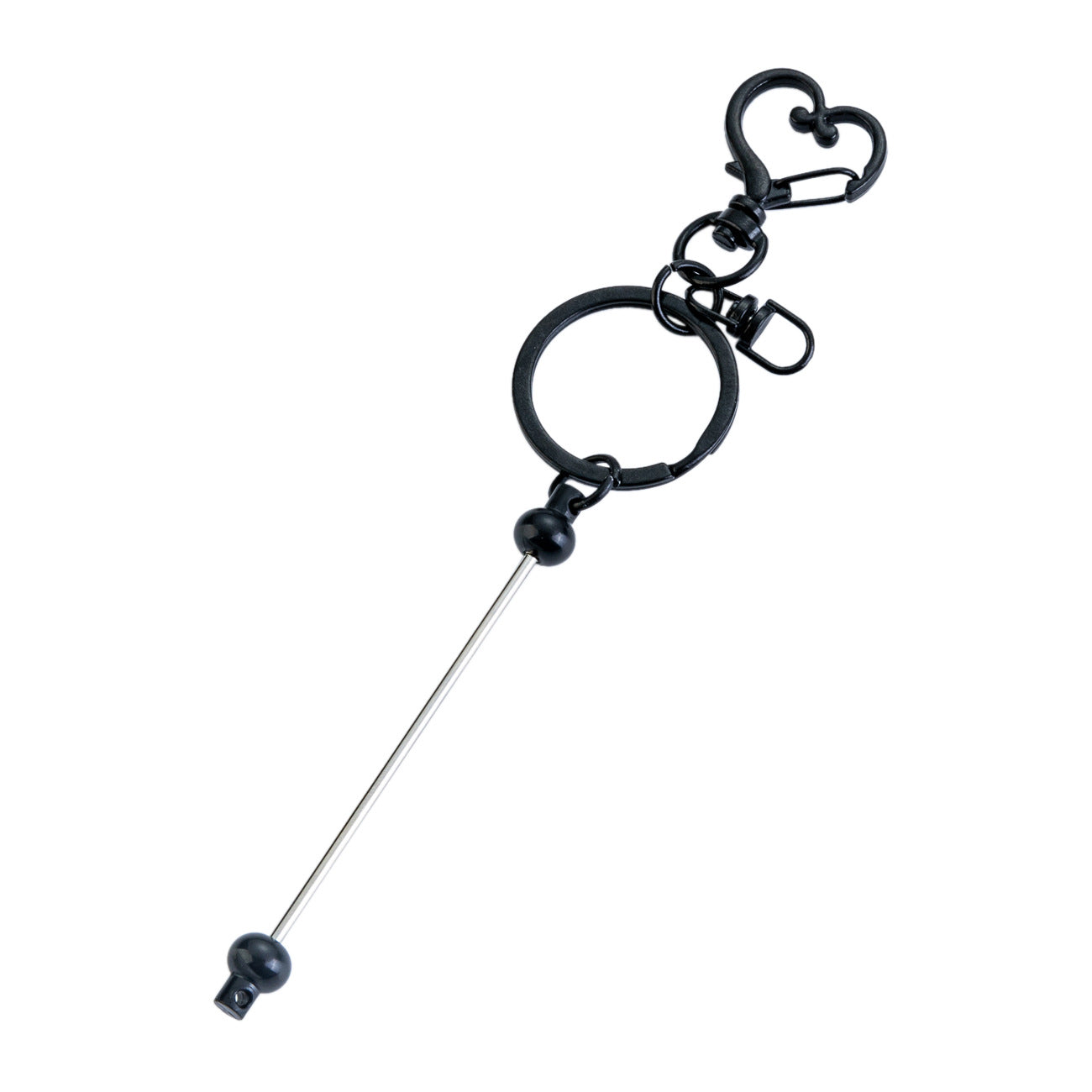 Wholesale DIY Beaded Heart Keychain Pendant Beadable Keychains