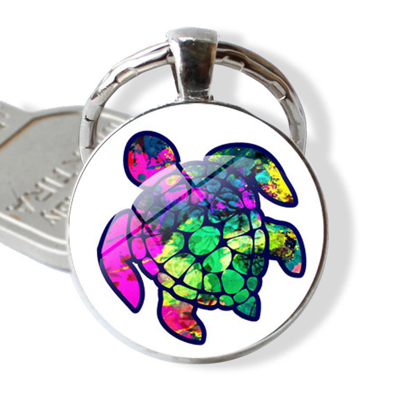 Wholesale Rendering of Colored Turtle Keychain Pendants, Time Gemstones, Turtle Keychains ACC-KC-JiaYun002