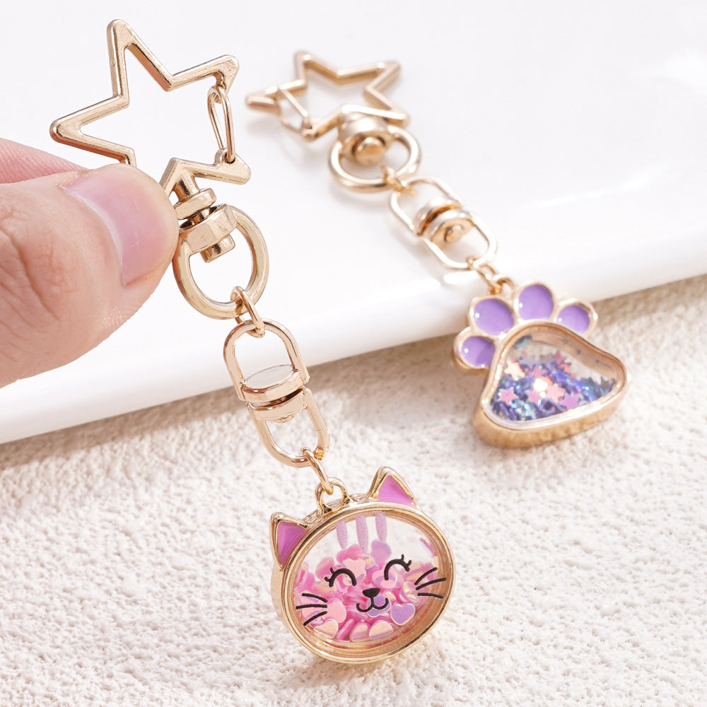Wholesale Cute cat animal alloy keychain