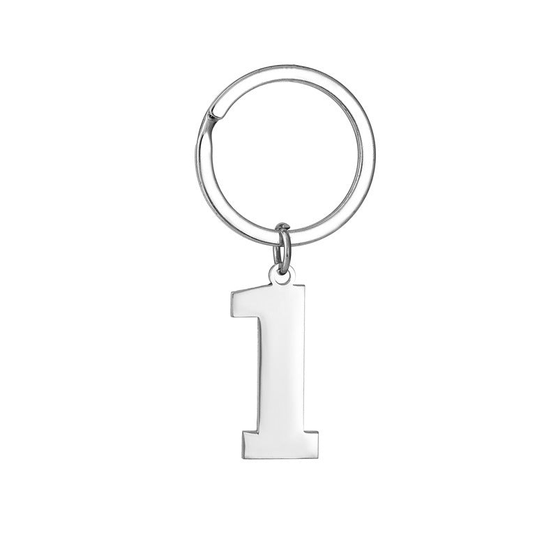 Wholesale Metal Number Keychain 0 9 Modern Minimalist Bag Charm Car Key Accessory Gift