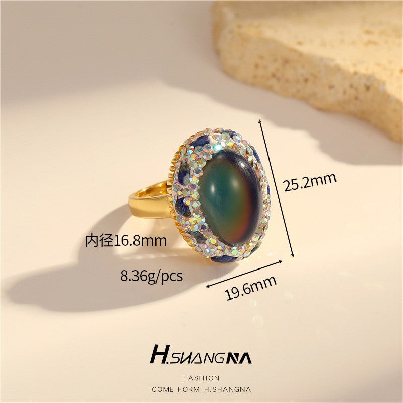 Wholesale  baroque pearl glitter ring  open ring