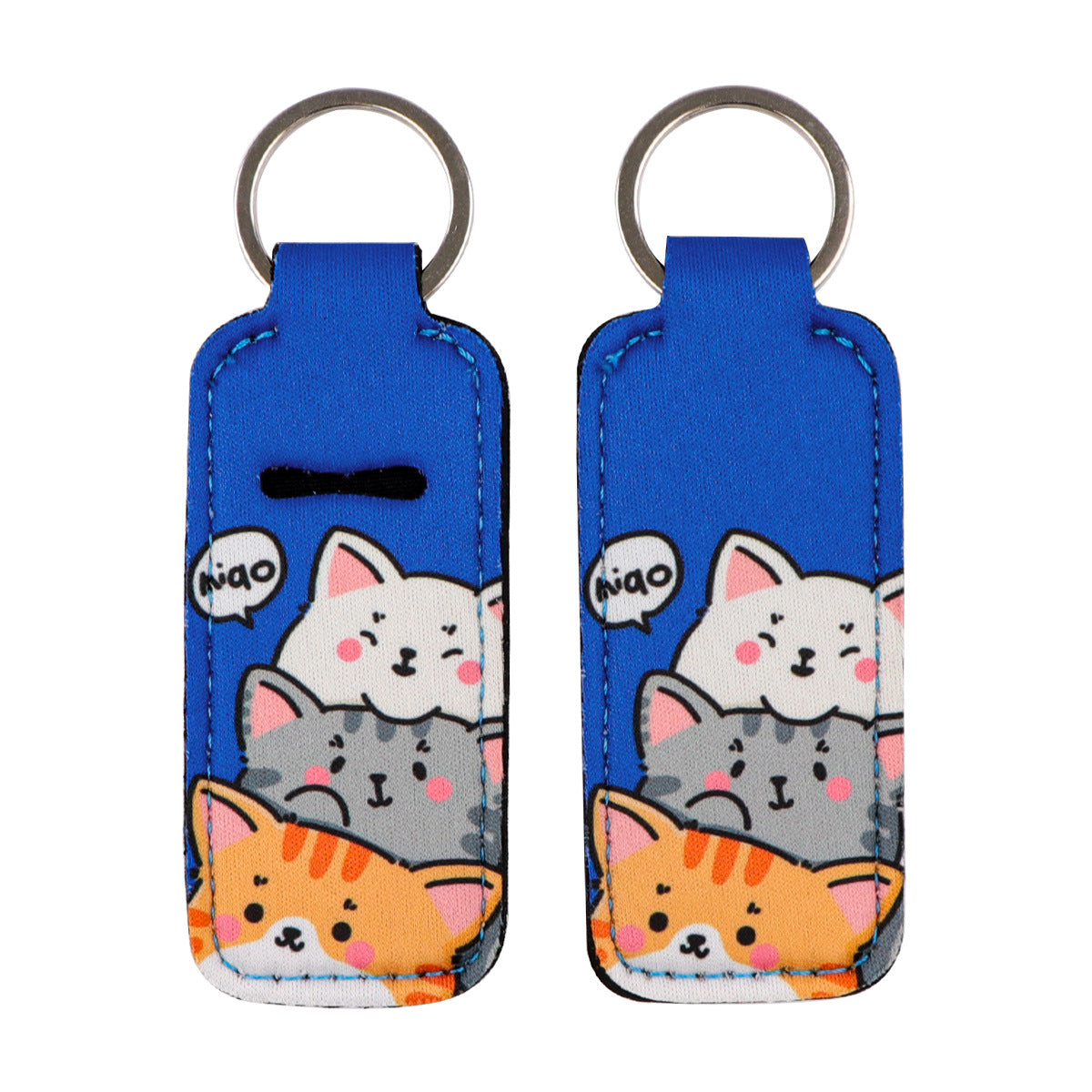 Wholesale 6pcs Cute Cat Lipstick Set Keychain