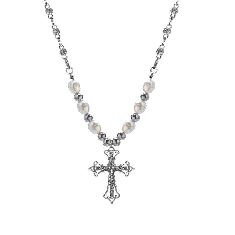 Wholesale Retro Dark Style Cross Pendant Necklaces Choker Necklaces ACC-NE-Fuhui001