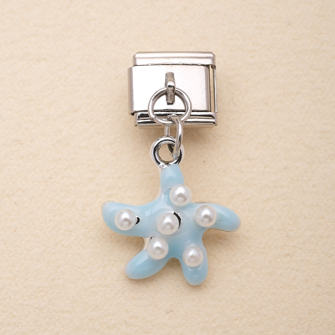 Wholesale Ocean Elements Stainless Steel Charm Pendants DIY Bracelet Accessories Pink Blue