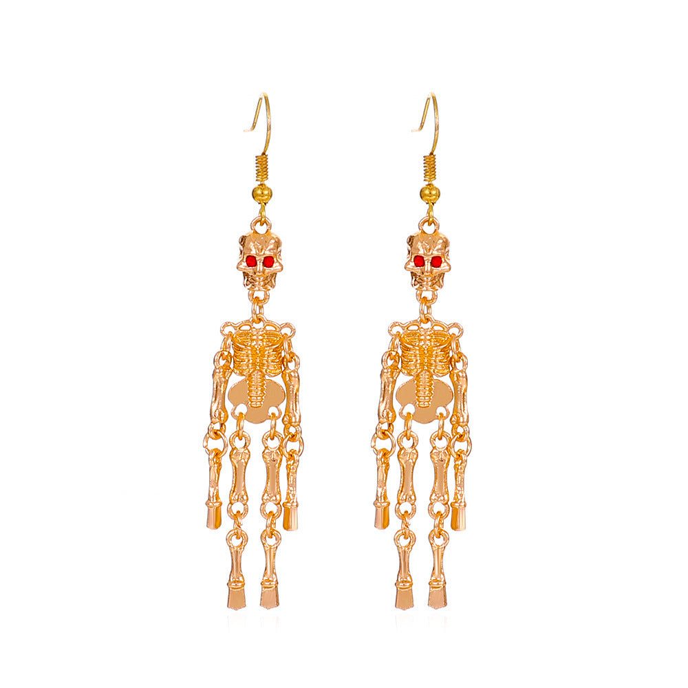 Wholesale Gothic Skull Dangle Earrings For Women Punk Hollow Skeleton  Party Jewelry Accessory Boutique Resale
