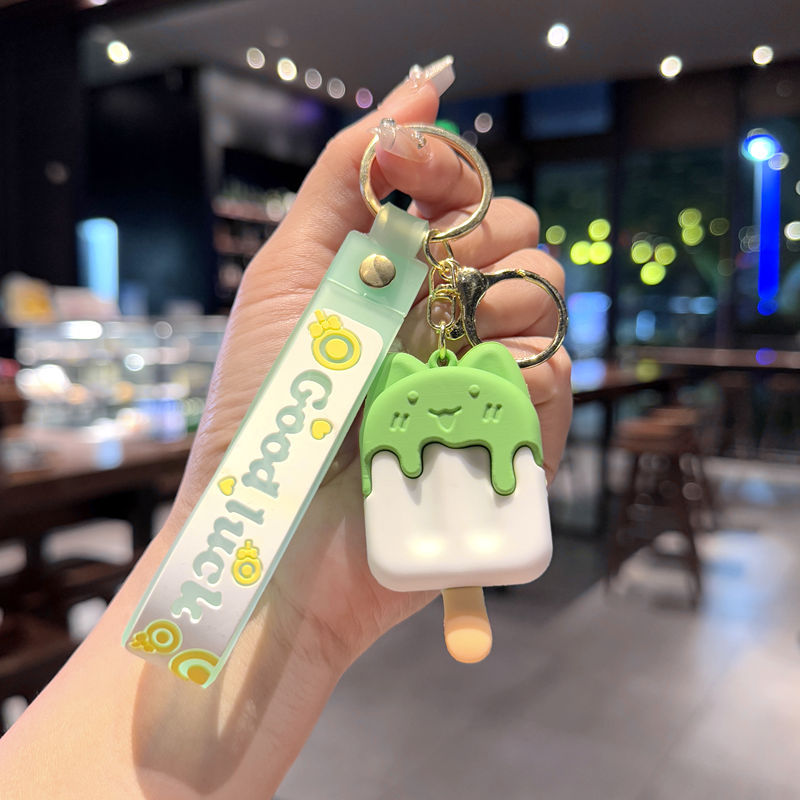 Wholesale Cartoon Ice Cream Silicone Keychain Bag Charm Gift for Women