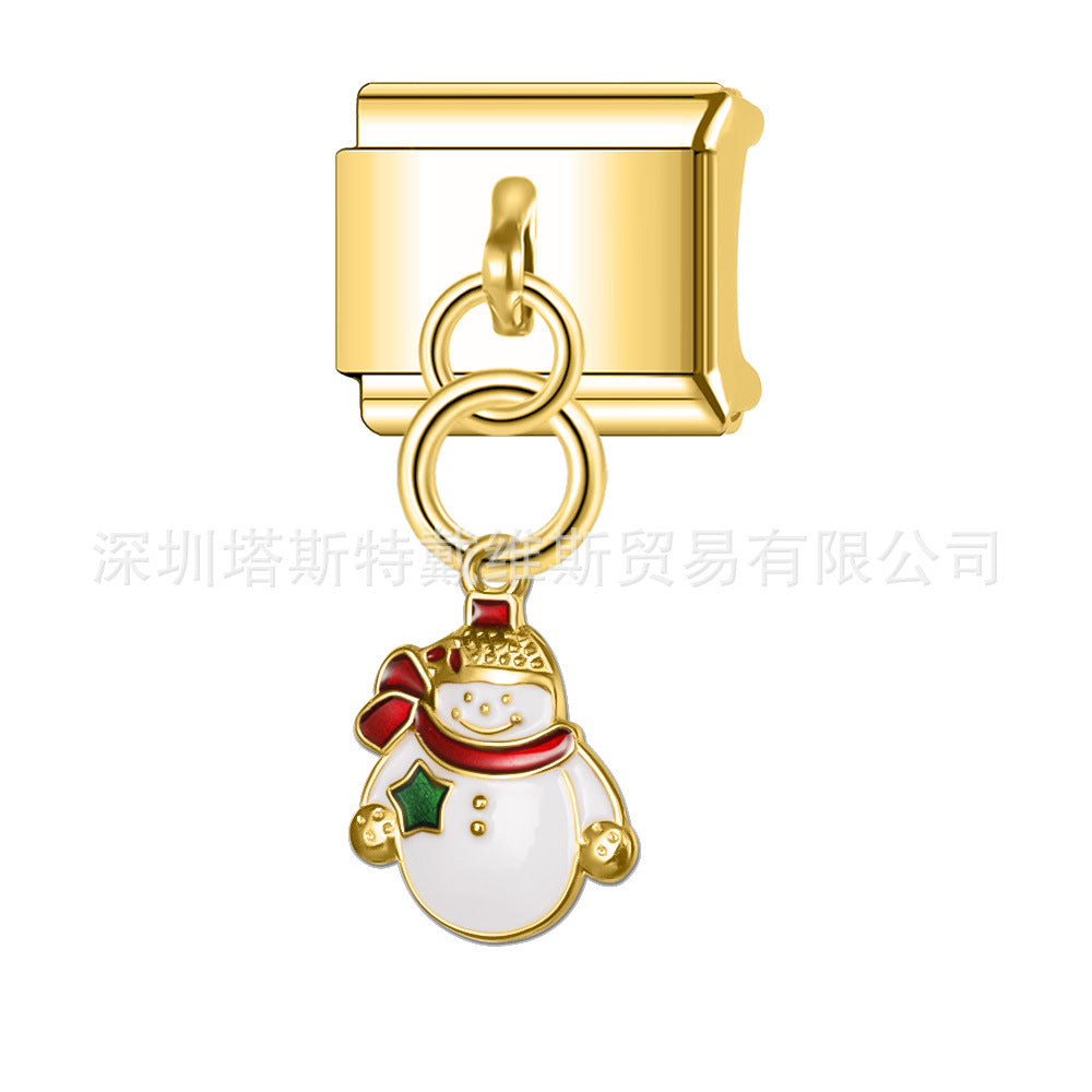Wholesale  Italian Charm Bracelet 9mm DIY Christmas pendant Creative Stainless Steel Composable Bracelet